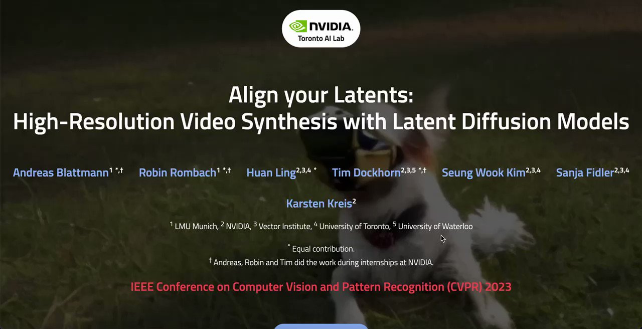 AK on Twitter "Align your Latents HighResolution Video Synthesis