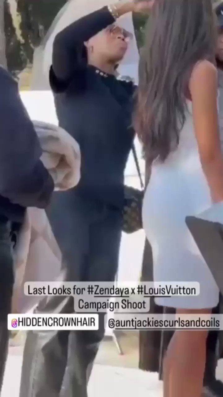 Zendaya Updates on X: Zendaya behind the scenes for Louis Vuitton, shared  on Instagram by hair stylist Antoinette H.  / X