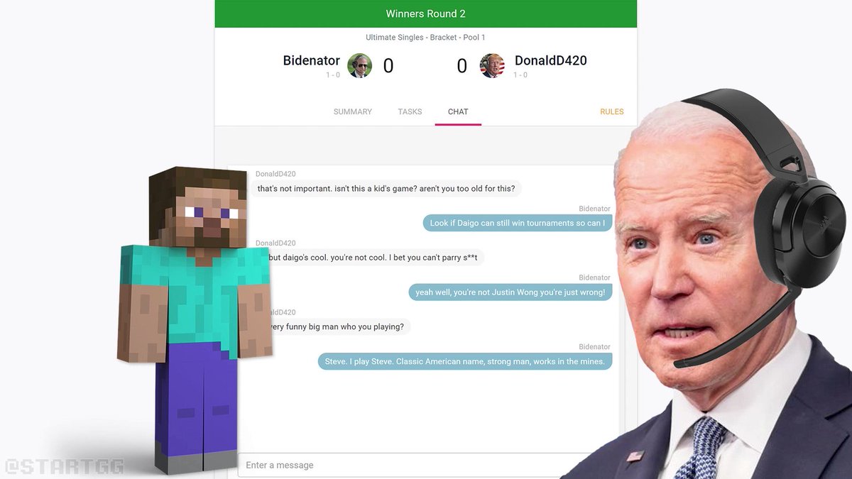 start.gg on Twitter "Bidenator laid down the tracks for this one"