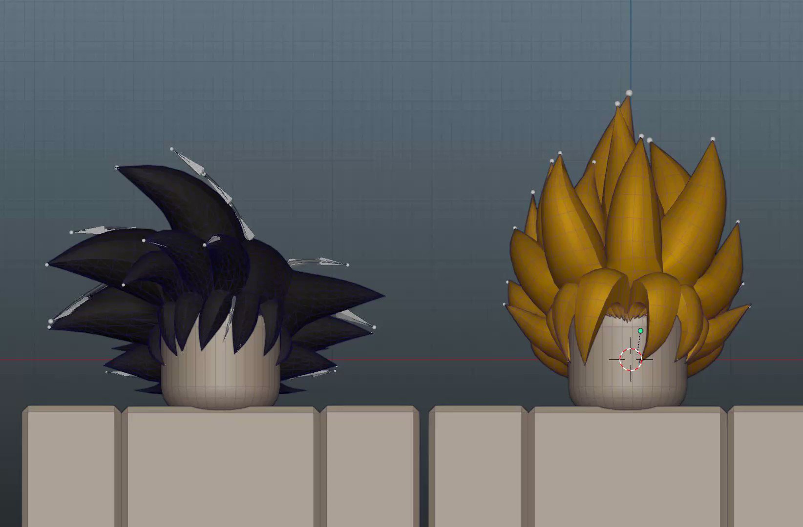 So I made a custom Goku hair in blender and exported it to roblox