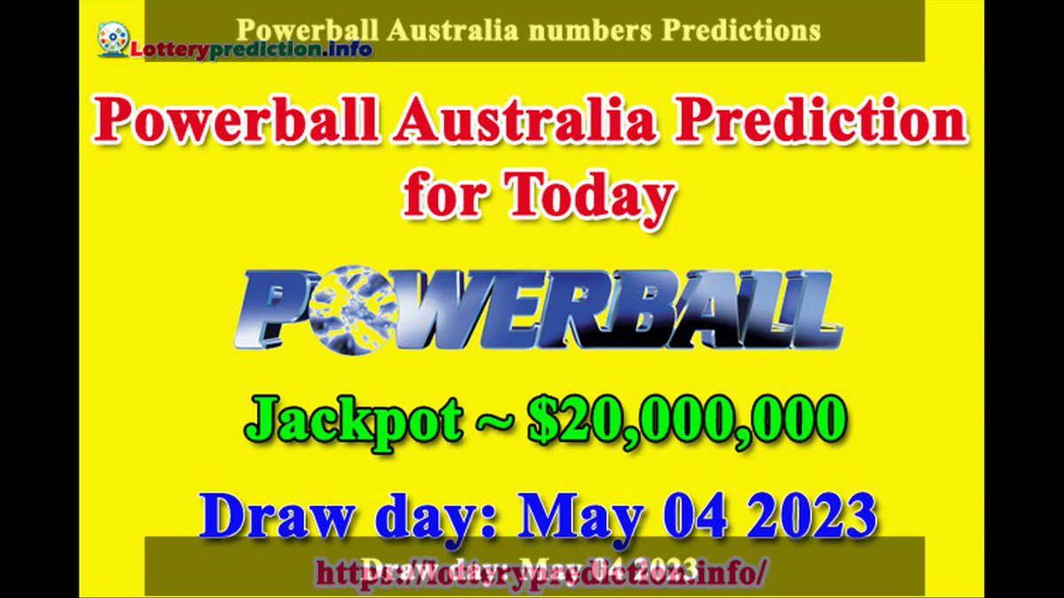 How to get Australia Powerball numbers predictions on Thursday 04-05-2023? Jackpot ~ $20 millions -> https://t.co/f7Oy05gdUt https://t.co/AyhNyiVr5Y