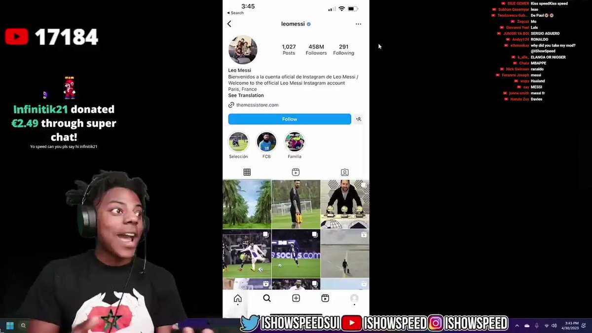 iShowSpeed GETS BLOCKED BY MESSI ON IG 😂 