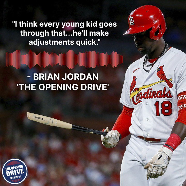 101 ESPN St. Louis on X: Former Cardinal Brian Jordan (@TwoSportman) had  to overcome a demotion early in his career--does he see a similar situation  with another young star athlete? #TheOpeningDrive #STLCards