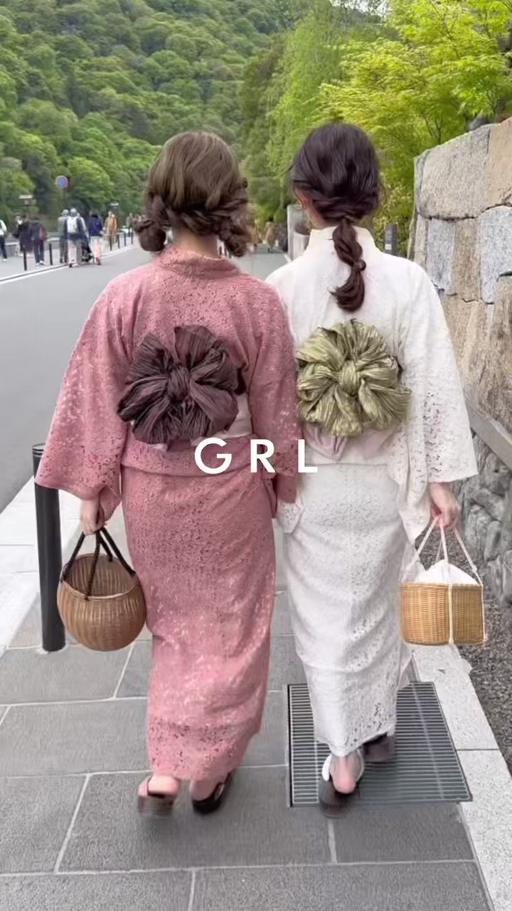 【未使用】GRL 花柄レース浴衣セット ピンク  グレイル