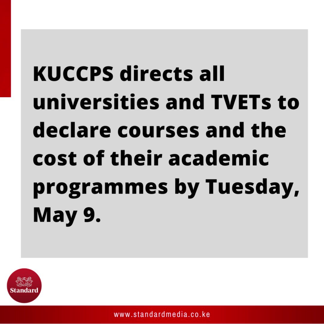 The Standard Digital On Twitter KUCCPS Directs All Universities And the-standard-digital-on-twitter-kuccps-directs-all-universities-and