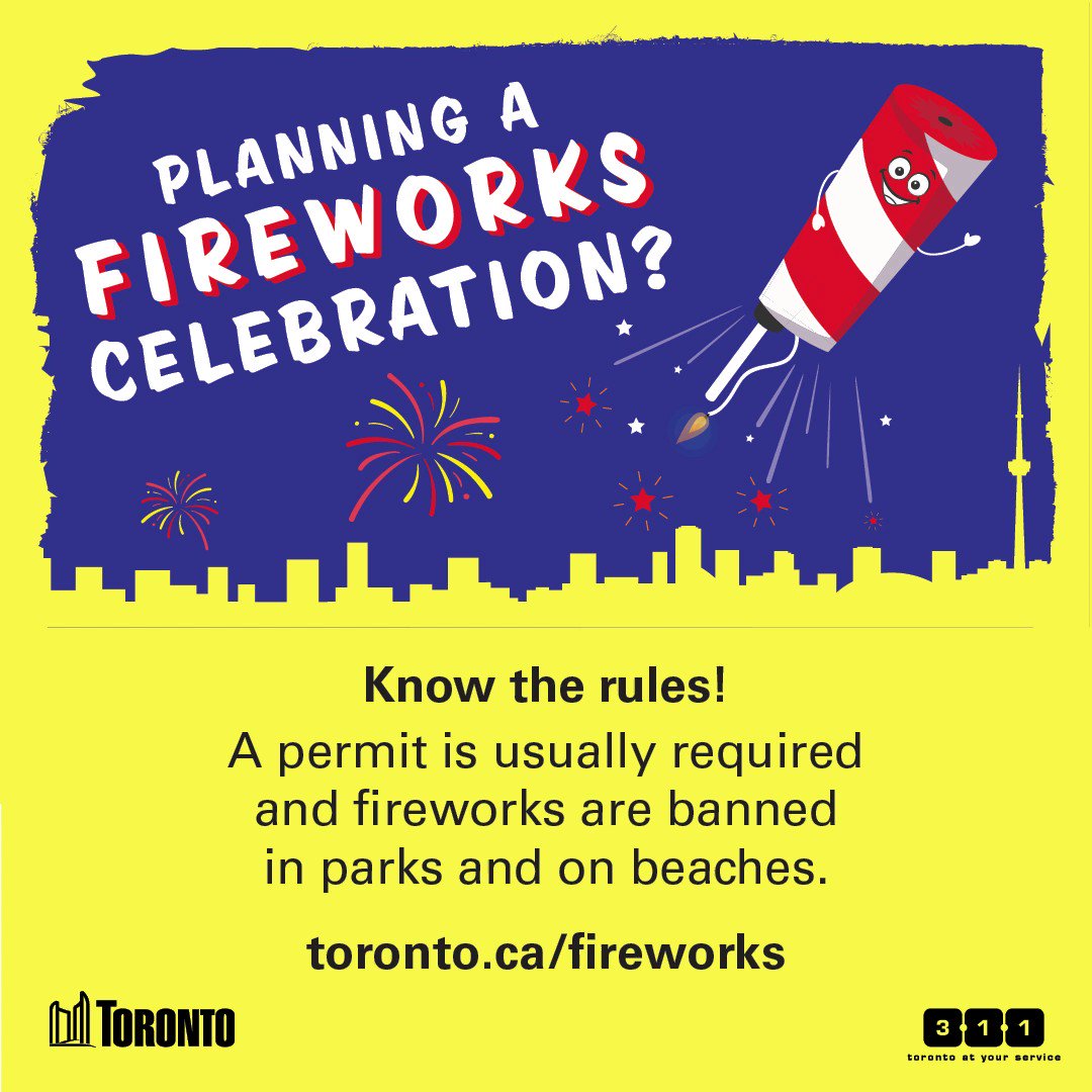 City of Toronto on Twitter "Planning a fireworks celebration? You can