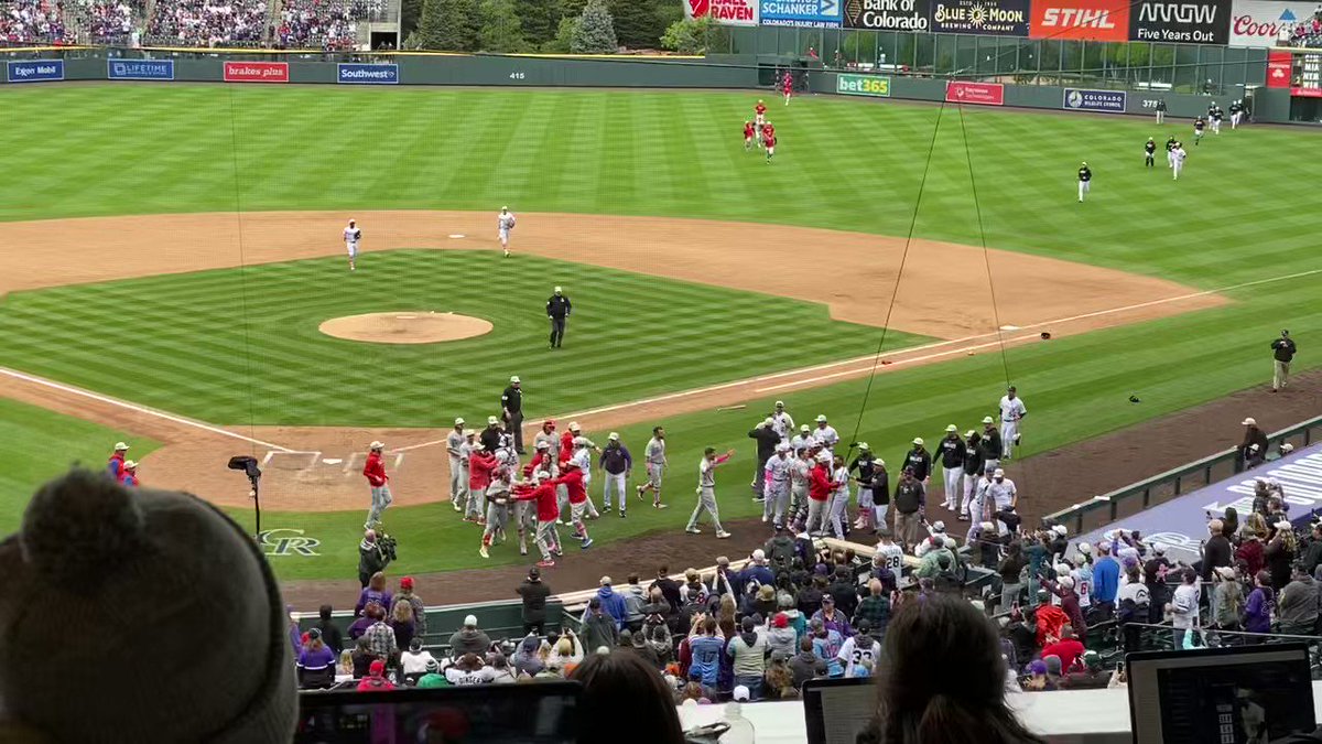 Suzie Hunter on Twitter "Benches clear in the Phillies/ Rockies game"