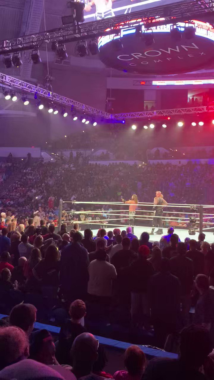 AJ Styles sings happy birthday to a fan. 
