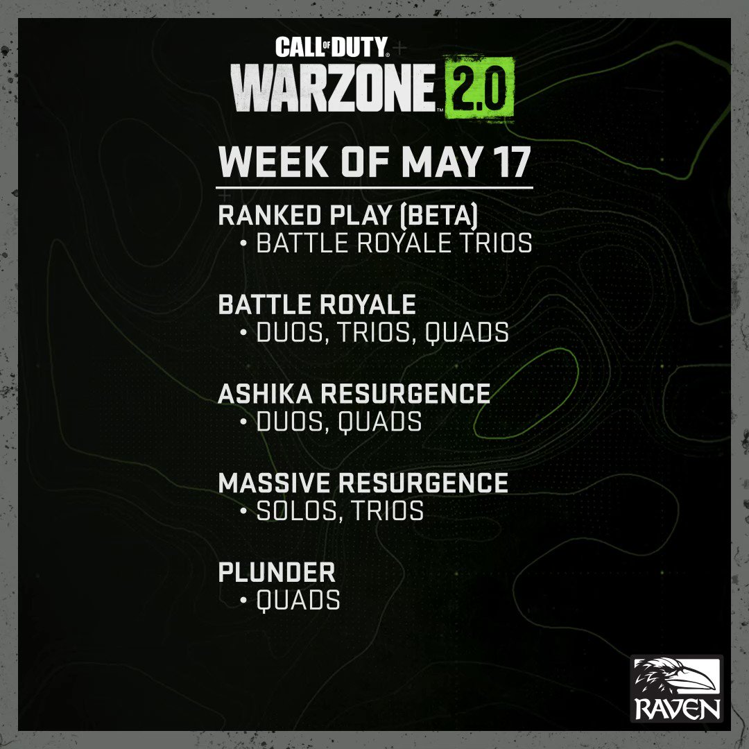 Raven Software on X: Ranked Play (BETA) • Battle Royale Trios Battle  Royale • Duos, Trios, Quads Ashika Resurgence • Duos, Quads Massive  Resurgence • Solos, Trios and despite its absence from