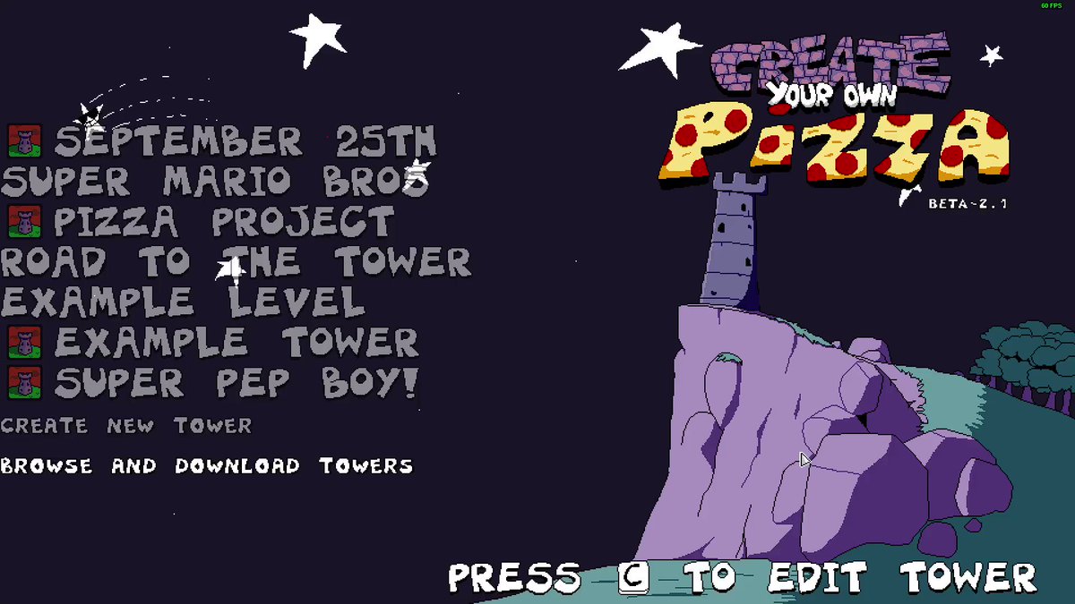 Perez on X: Beta 1 of the new Pizza Tower level editor is now published!!  download it on here:   / X