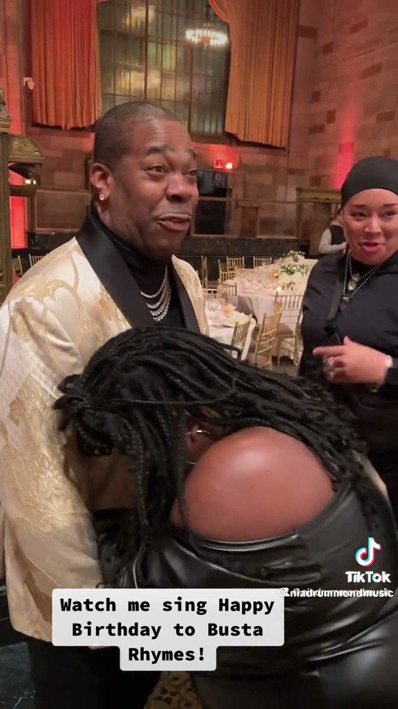 Busta Rhymes gets Happy Birthday sung to him by an opera singer and loves every second of it 