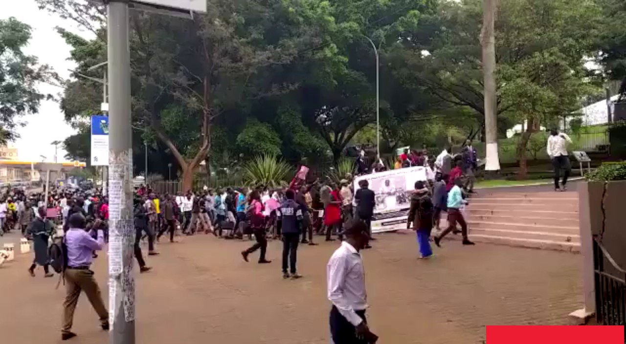 Simon Ateba on Twitter: "BREAKING: Ugandan students from at least 13  universities take to the streets, protest against @JoeBiden in front of  their parliament, and sing, "We don't want your pro-gay money.