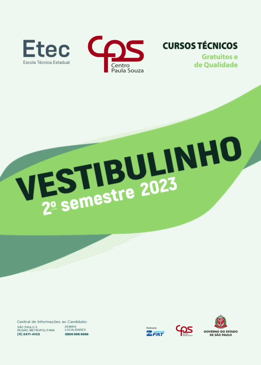 Vestibulinho Etec 1º semestre de 2024 – Etec Júlio de Mesquita