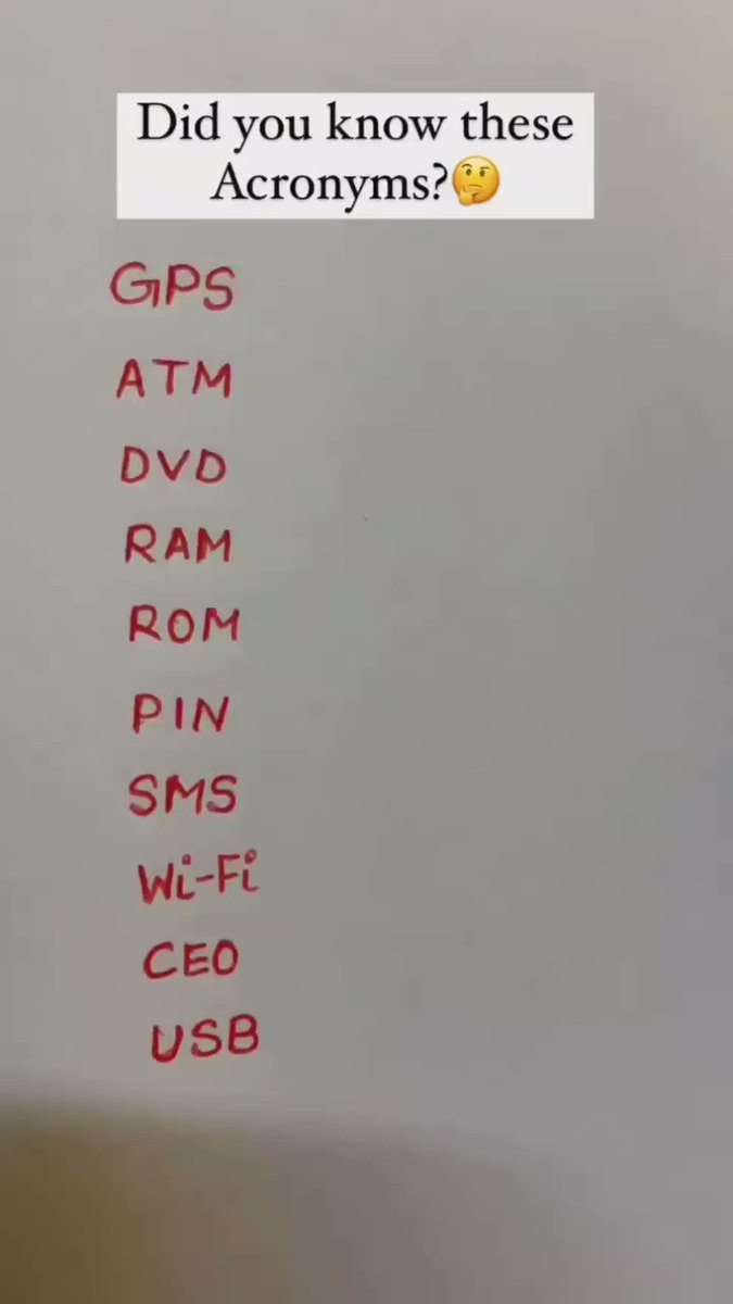 Jerry Proctor on Twitter "RT egrammartips Did you know these Acronyms?🤔"