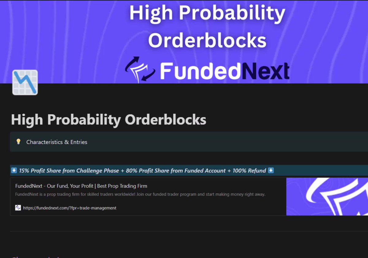FundedNext on Twitter: "High Probability Orderblock takes hours and ...