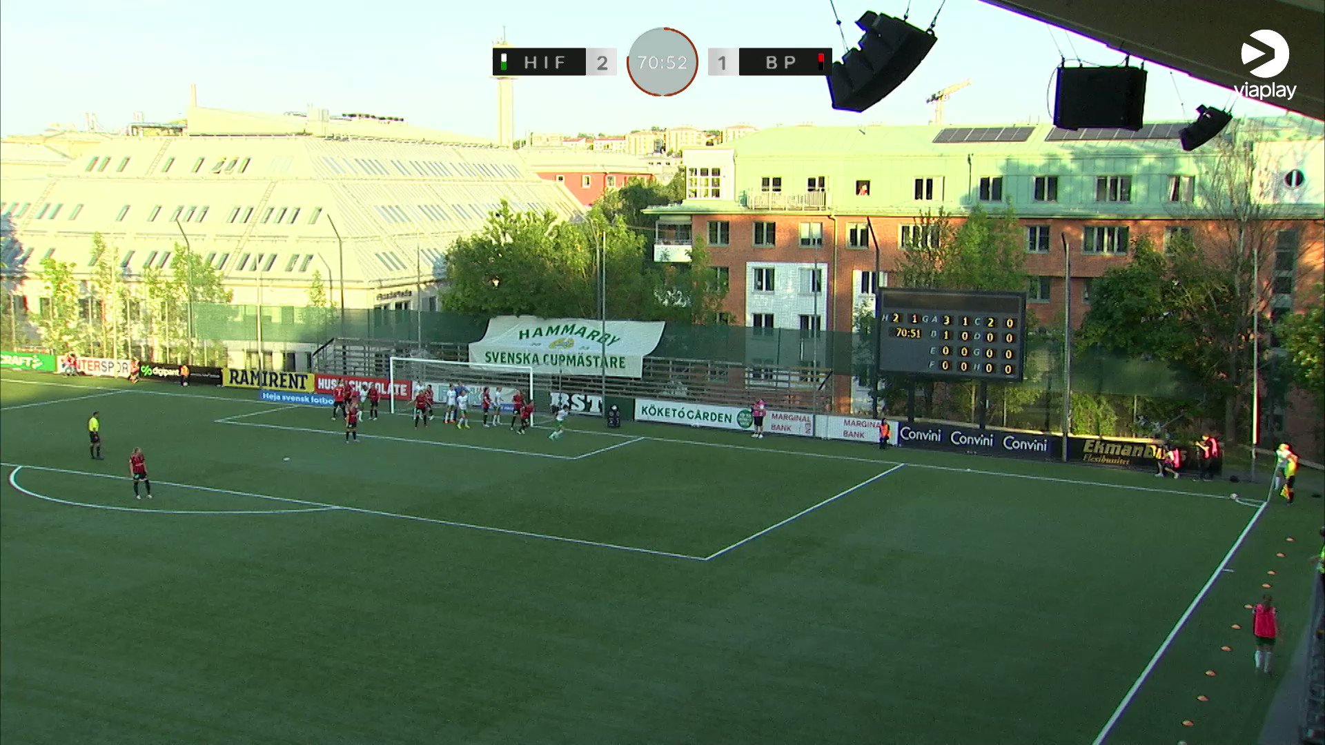 Det bjuds på måldans när Sara Kanutte nätar

Hammarby utökar ledningen mot BP på Kanalplan”