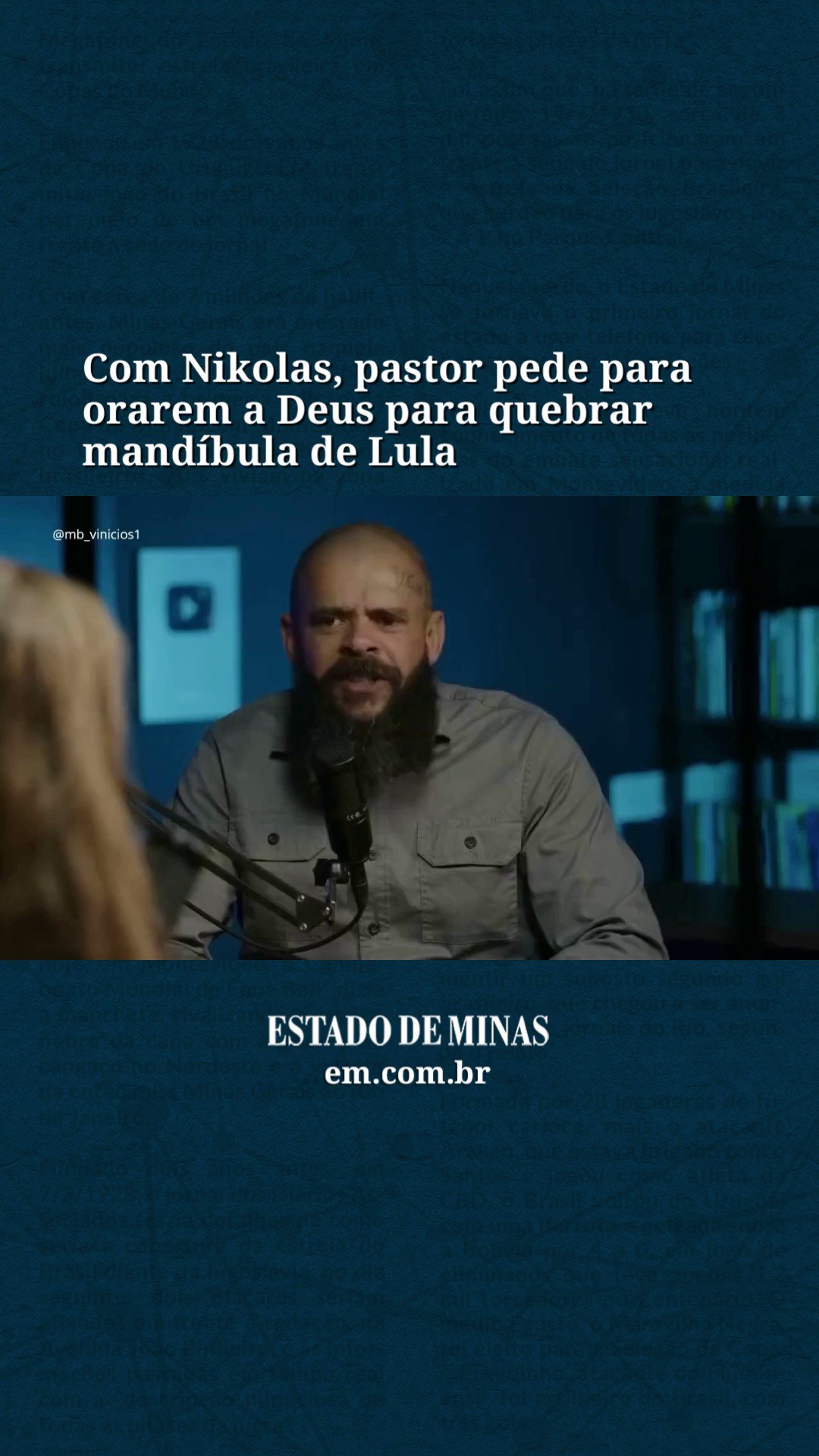 pastor diz em podcast que Deus deve  arrebentar a mandíbula do lula