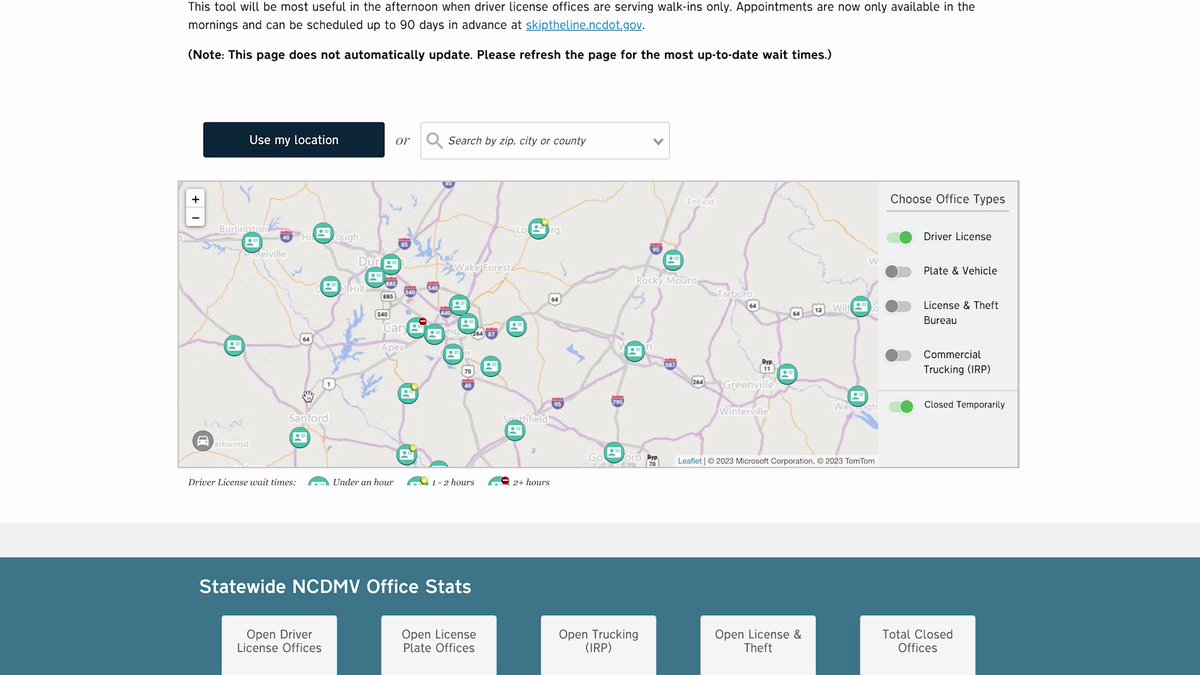 Ncdot on twitter check dmv walk in wait times across the state it