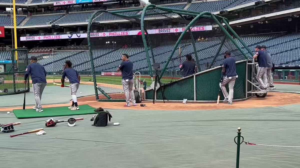 David O'Brien on X: A little #Braves batting practice Tuesday afternoon at  Philadelphia  / X