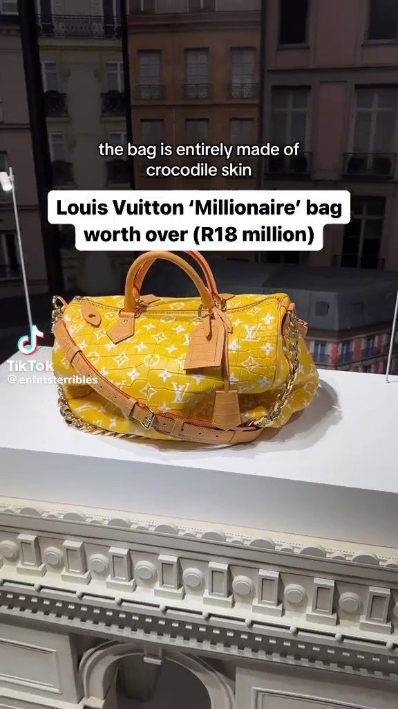 Louis Vuitton's “Millionaire Speedy 40” by Pharrell is a $1,000,000 dollar  duffle bag consisting of crocodile, gold and a diamond lock…