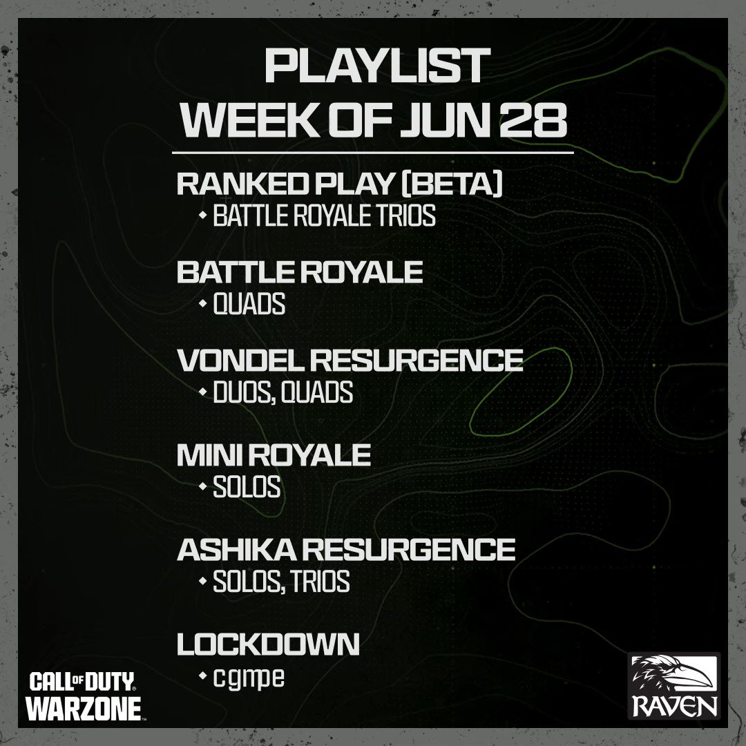 Call of Duty on X: A fresh new season and playlist is here for Call of Duty #Warzone 🪂 / X