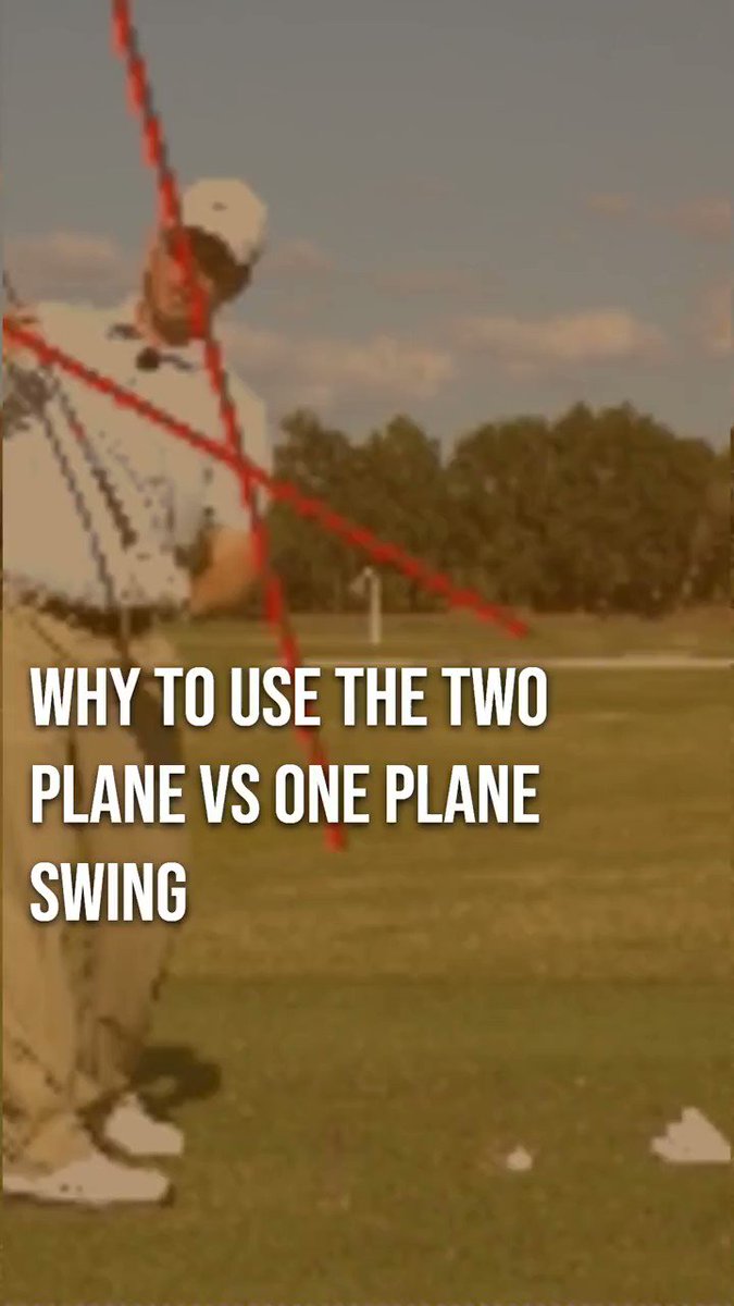 One plane or two plane? There's no right or wrong, it's about finding your style! In a two-plane swing like Bubba Watson, arms drop for power and speed. Feel the arm action but avoid being left behind. More room to accelerate means more distance. https://t.co/bPF3p4ZmmR