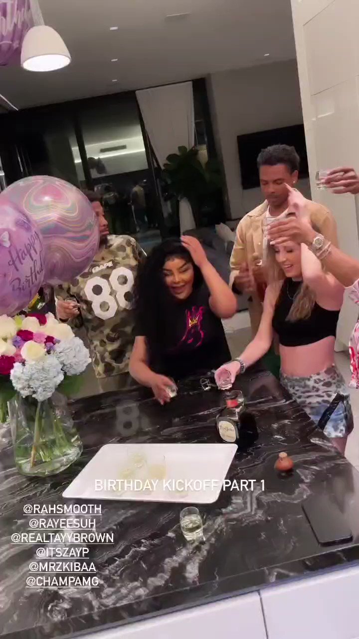 Lil Kim seen celebrating her Birthday with friends.    HAPPY BIRTHDAY LIL KIM  