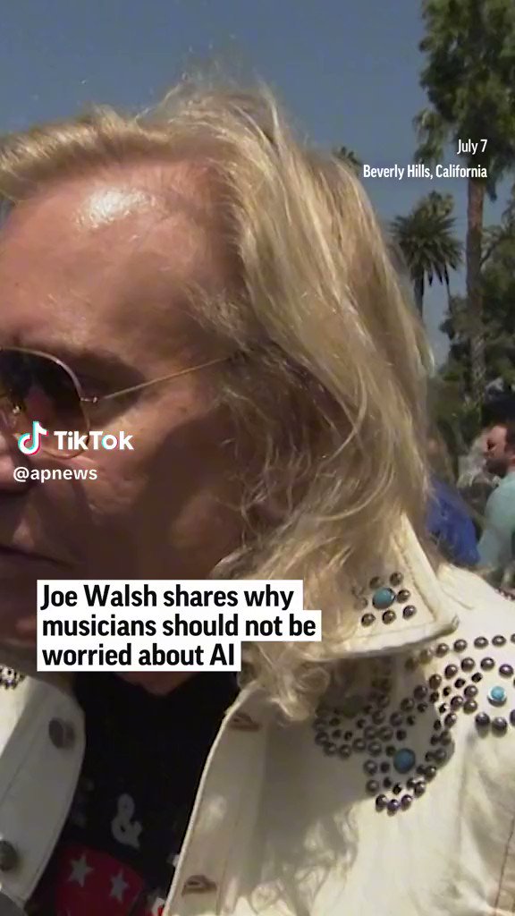 RT @strobist: Legendary guitarist Joe Walsh, with a pretty solid take on the threat of AI: https://t.co/gkaWza5631