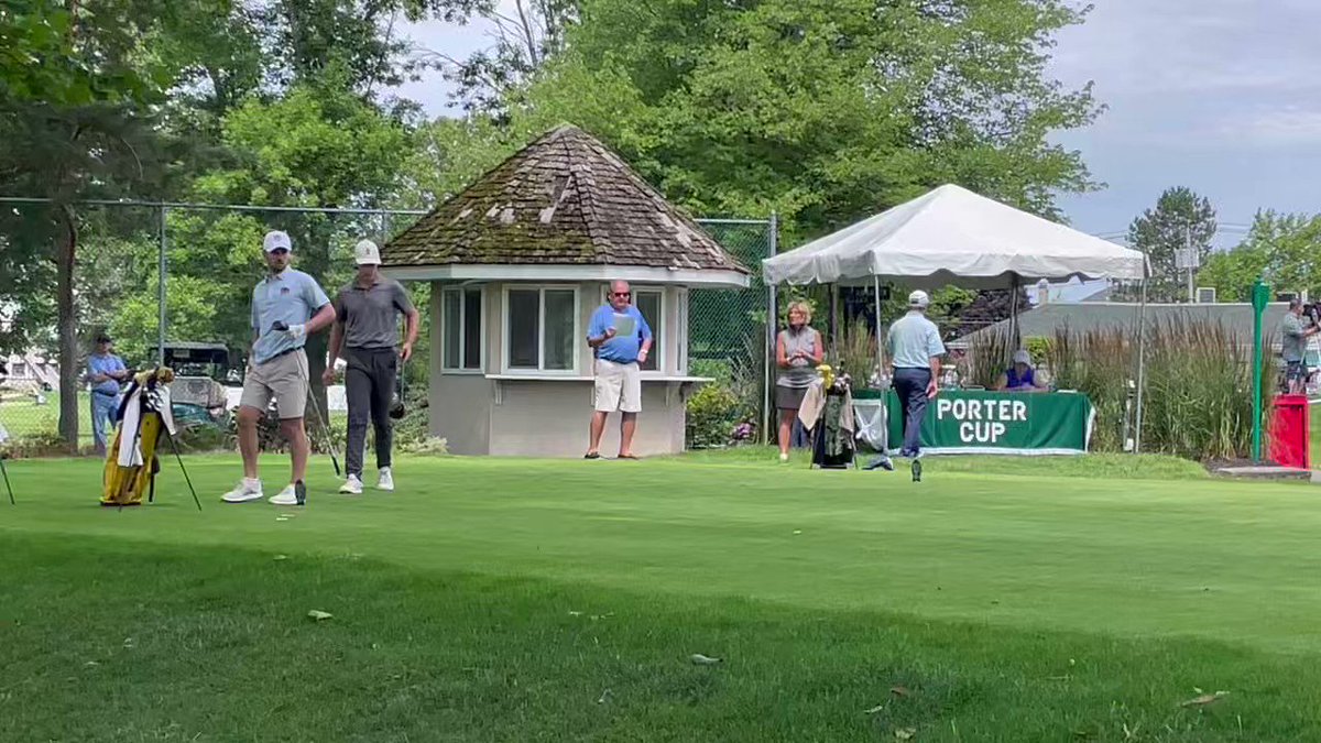 Greetings from the Niagara Falls Country Club for Day One of the 64th Porter Cup!
Here’s last year’s runner-up Garrett Engle followed by John Daly II on the first hole.
@GNN_Sports_ https://t.co/fflD9TJ9KV