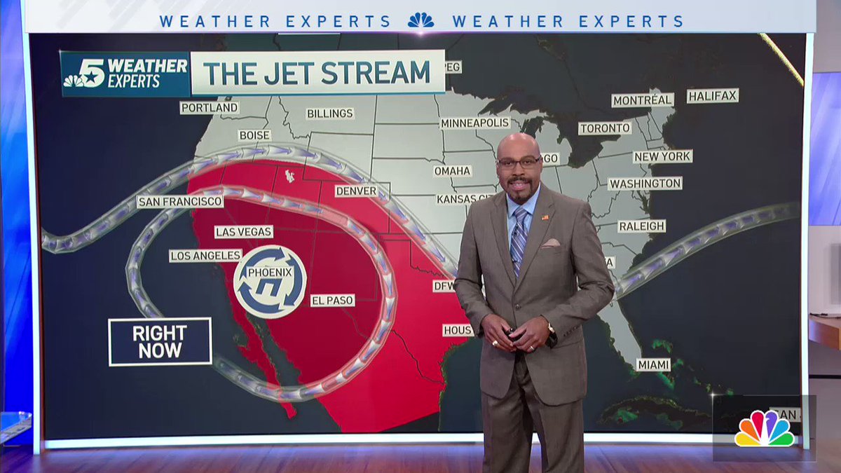 The heat dome will shift into the southwest United States on Sunday. Expect more clouds and the potential for a couple of showers or storms on Sunday which will help hold temperatures below 100 degrees. #NBCDFWWeather https://t.co/IzfHkN3MQG https://t.co/5kBA08yCZT