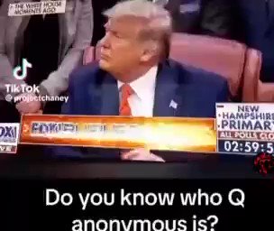 RT @TTrumpSJapan: Question:
Do you know who “Q anonymous”is?

Answer:
I don’t wanna say….but you’ll be surprised https://t.co/axPkP9cHG0