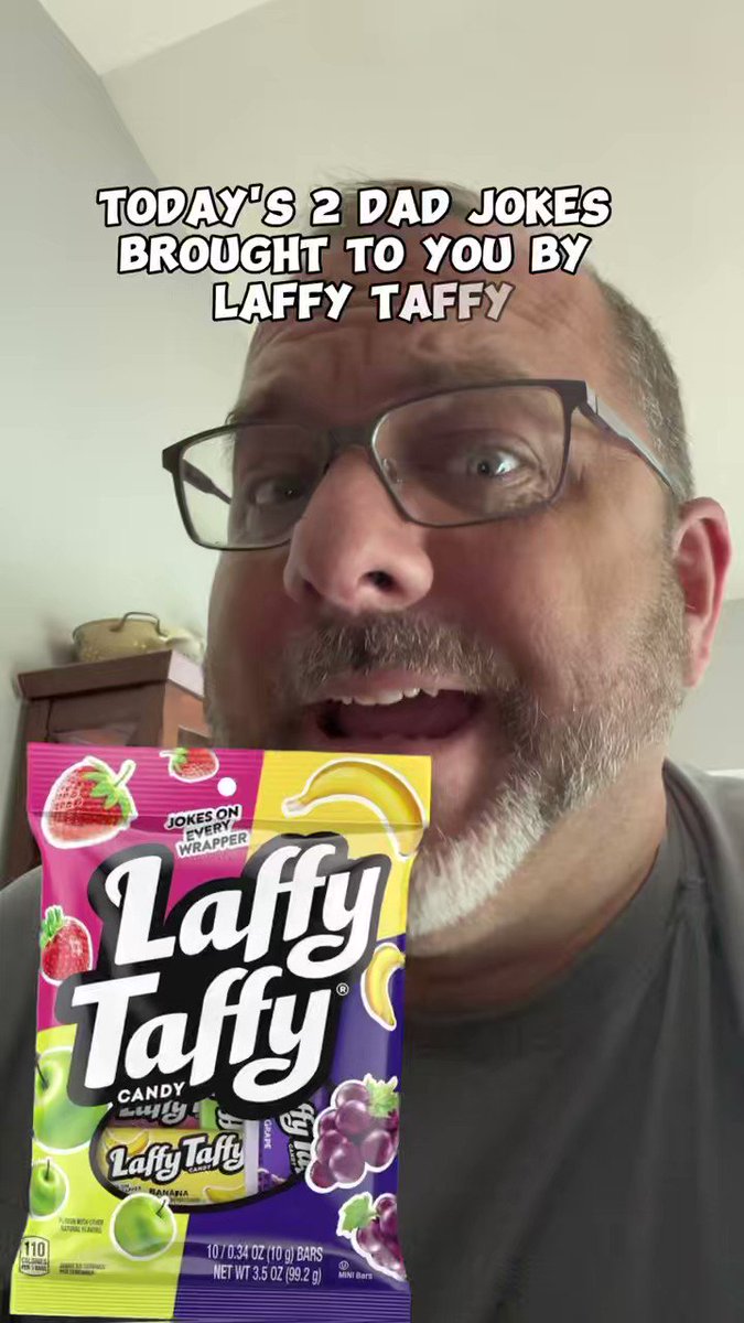 Just when I think Dad Jokes can’t get any worse (ummm… better?) than mine…. I bite into some uplifting news from @LaffyTaffy https://t.co/F4DrxyyAWH