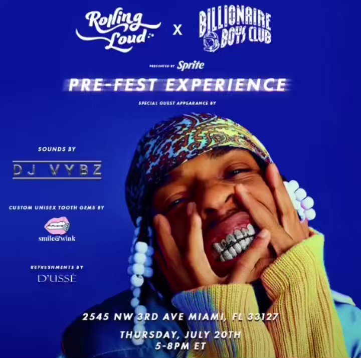 Rolling Loud x Billionaire Boys Club Pre-Fest Experience: Presented by