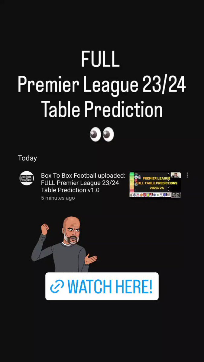 RT @redbrood: FULL Premier League 23/24 Table Prediction v1.0 for @box2boxfutbol 

LINK: https://t.co/RsCX1Dbb0R https://t.co/Ynbwk4iddT