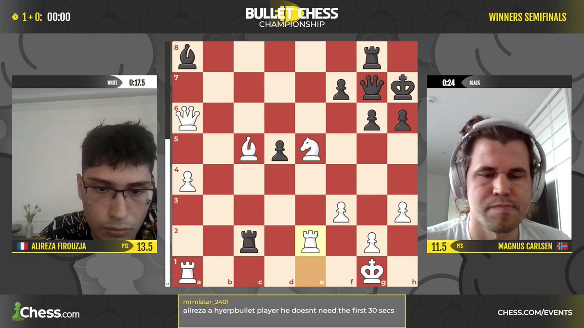 Magnus Carlsen vs Alireza Firouzja (FULL), Bullet Chess Championship 2023