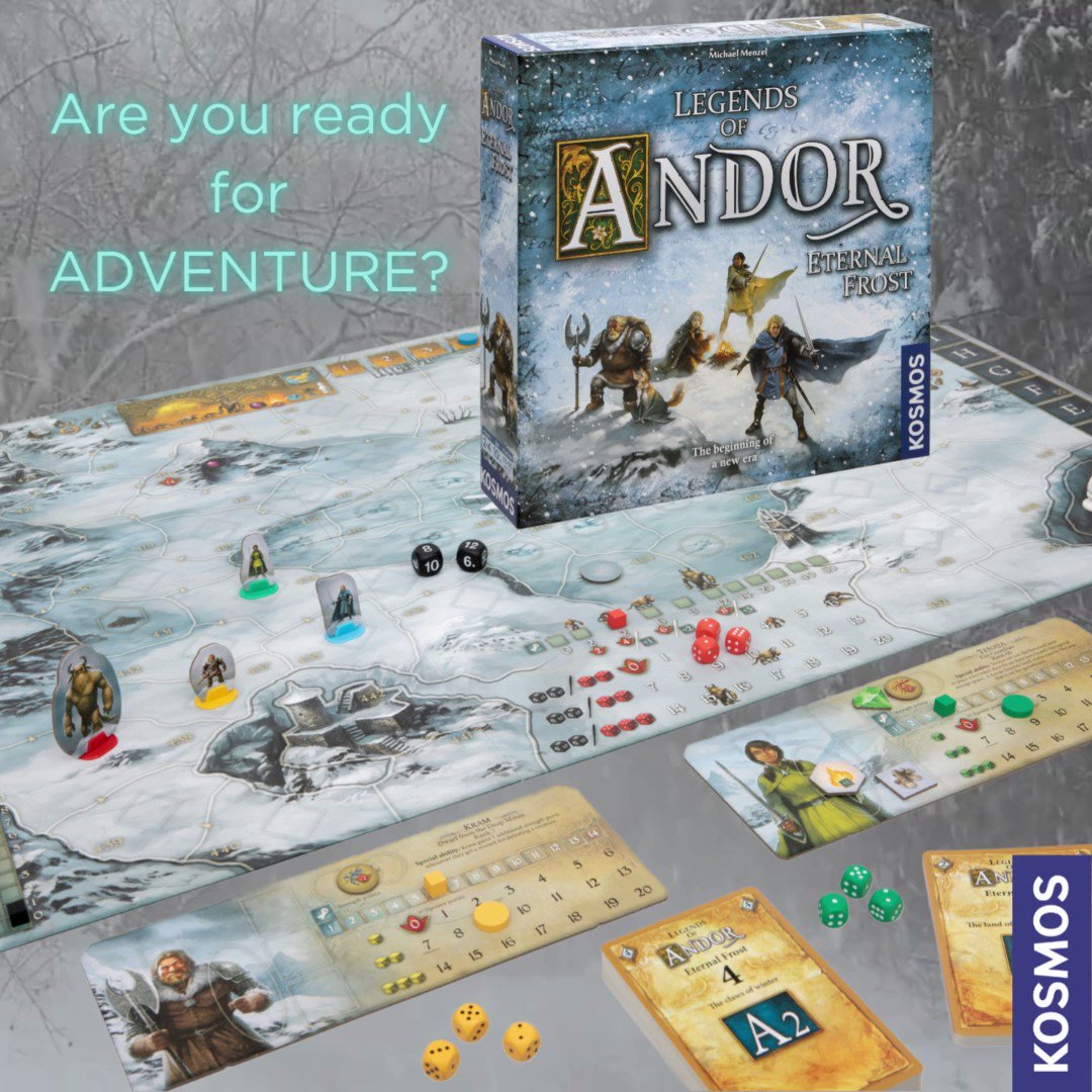 An unnatural cold is spreading across the land of Andor. Pick your hero and work together in search of the source of this dark magic.  Eternal Frost is the newest addition to the award-winning Legends of Andor series. 
#boardgames #legendsofandor #andor #family #adventure #winter https://t.co/VrgrLWaH0T