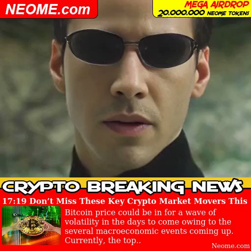 CRYPTO BREAKING NEWS
Don’t Miss These Key Crypto Market Movers  This Week. Bitcoin price could be in for a wave of volatility in the  days to come owing to the several macroeconomic events coming up.  Currently, the top cry... check us out @ https://t.co/8dh137aX4R https://t.co/Q0qOd8of5y