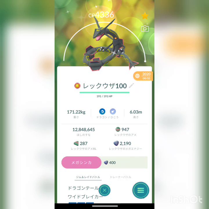 ウルトラサン色違いレックウザ個体値高　ダークライ個体値高色違いなど 奇跡】ポケモンSVで色違いレックウザレイド個体値厳選してたら