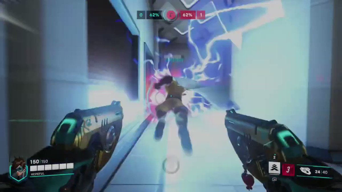 Can we please get a new crosshair for tracer because this one is impossible to watch : r/OverwatchLeague