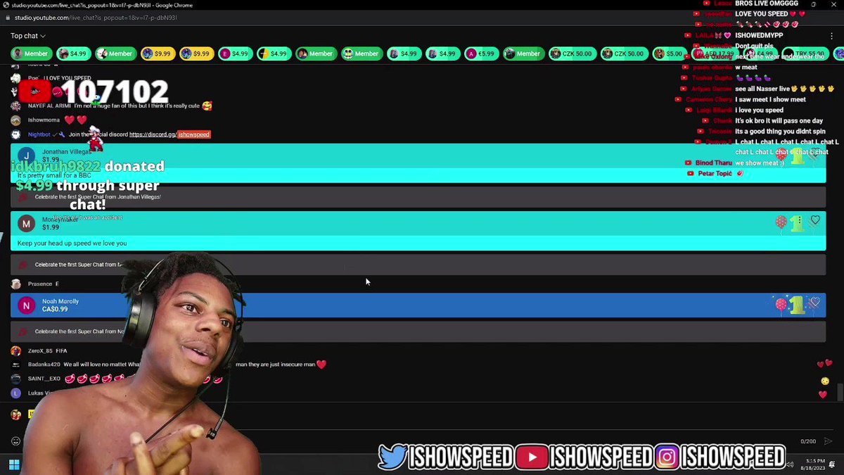 DramaAlert on X: IShowSpeed angry about flashing his MEAT
