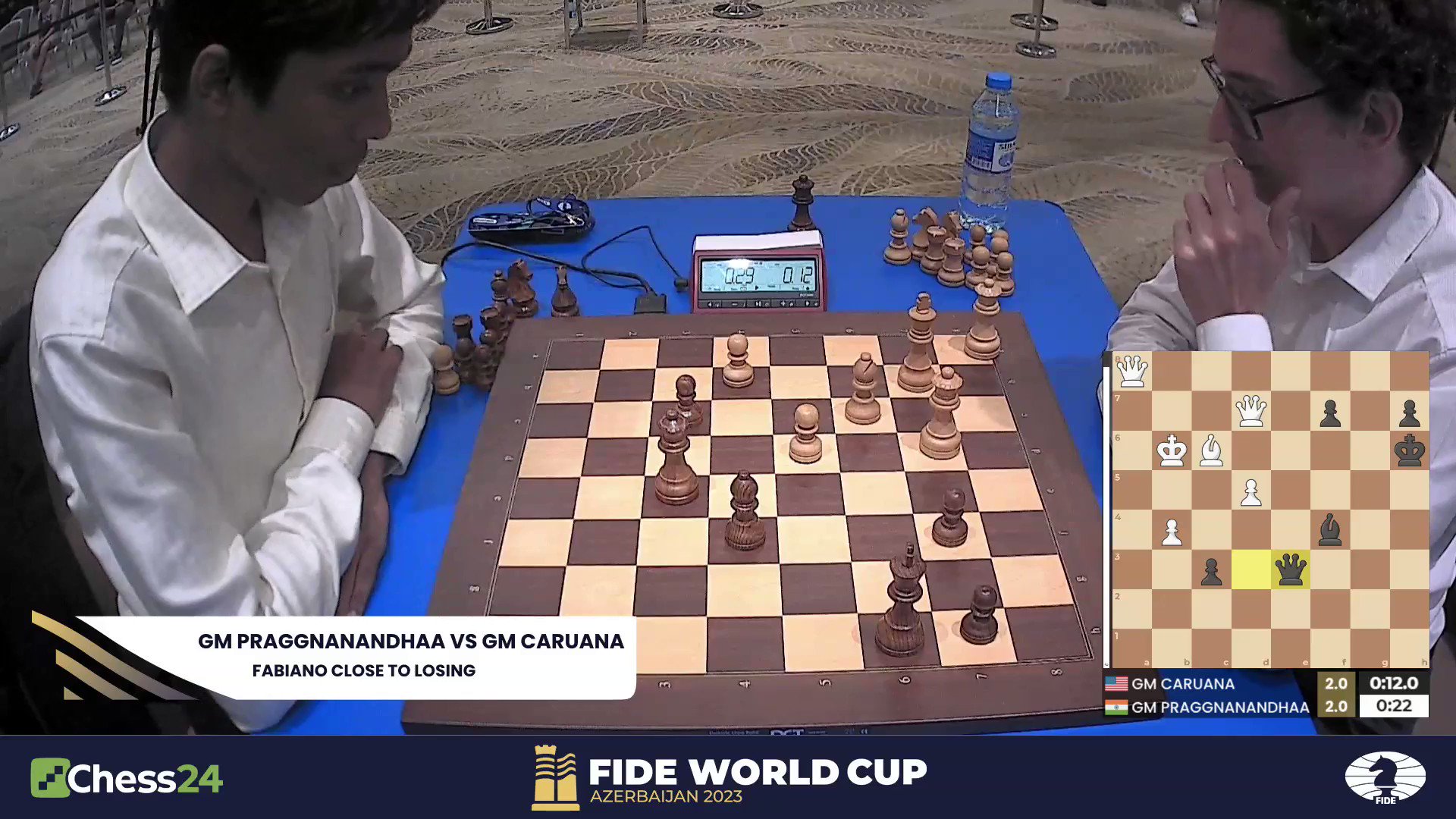 FIDE World Cup: Praggnanandhaa holds Caruana to draw in 2nd game