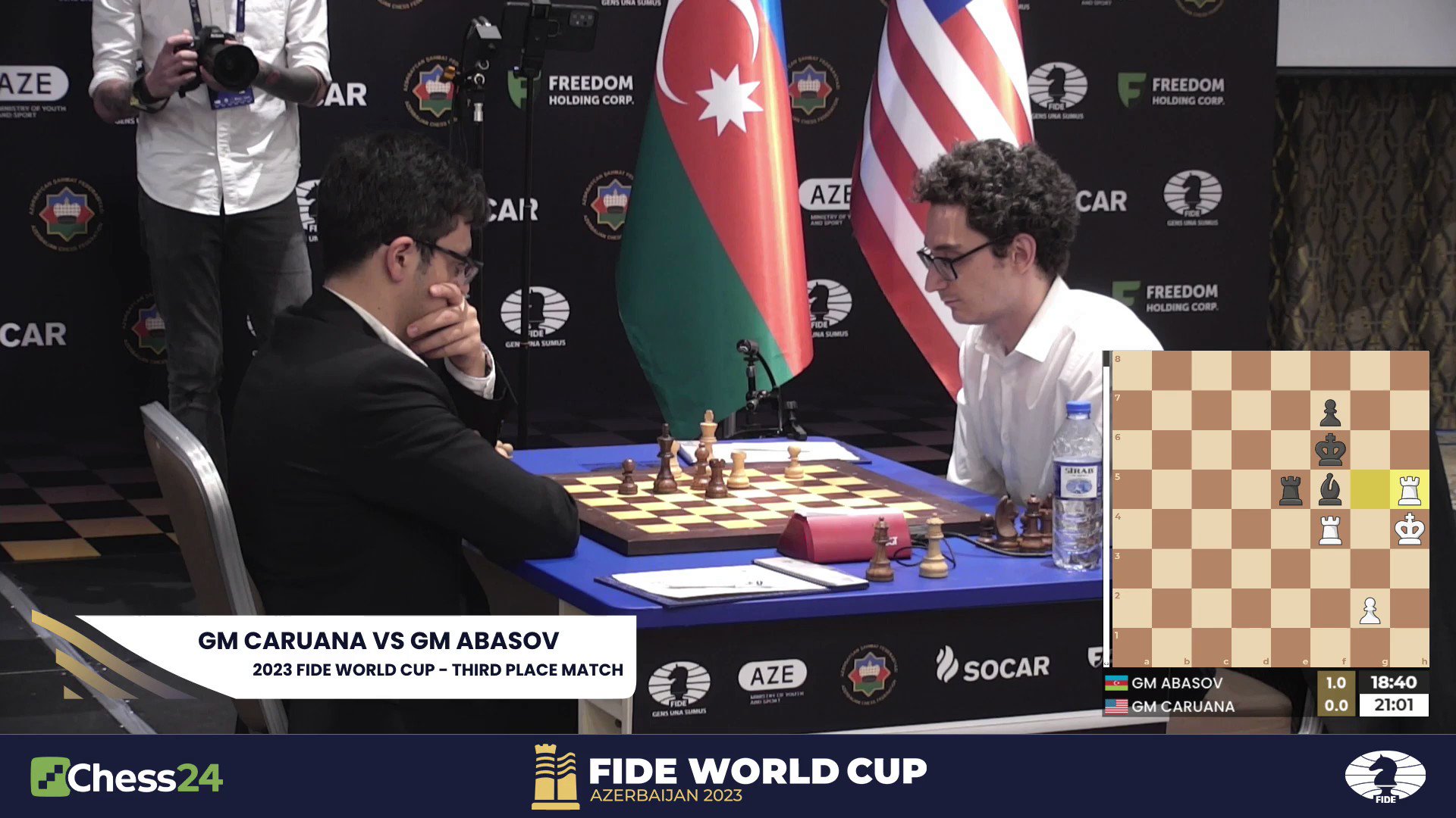 chess24.com on X: Caruana wins on demand and we will have two tiebreak  matches tomorrow! #FIDEWorldCup  / X