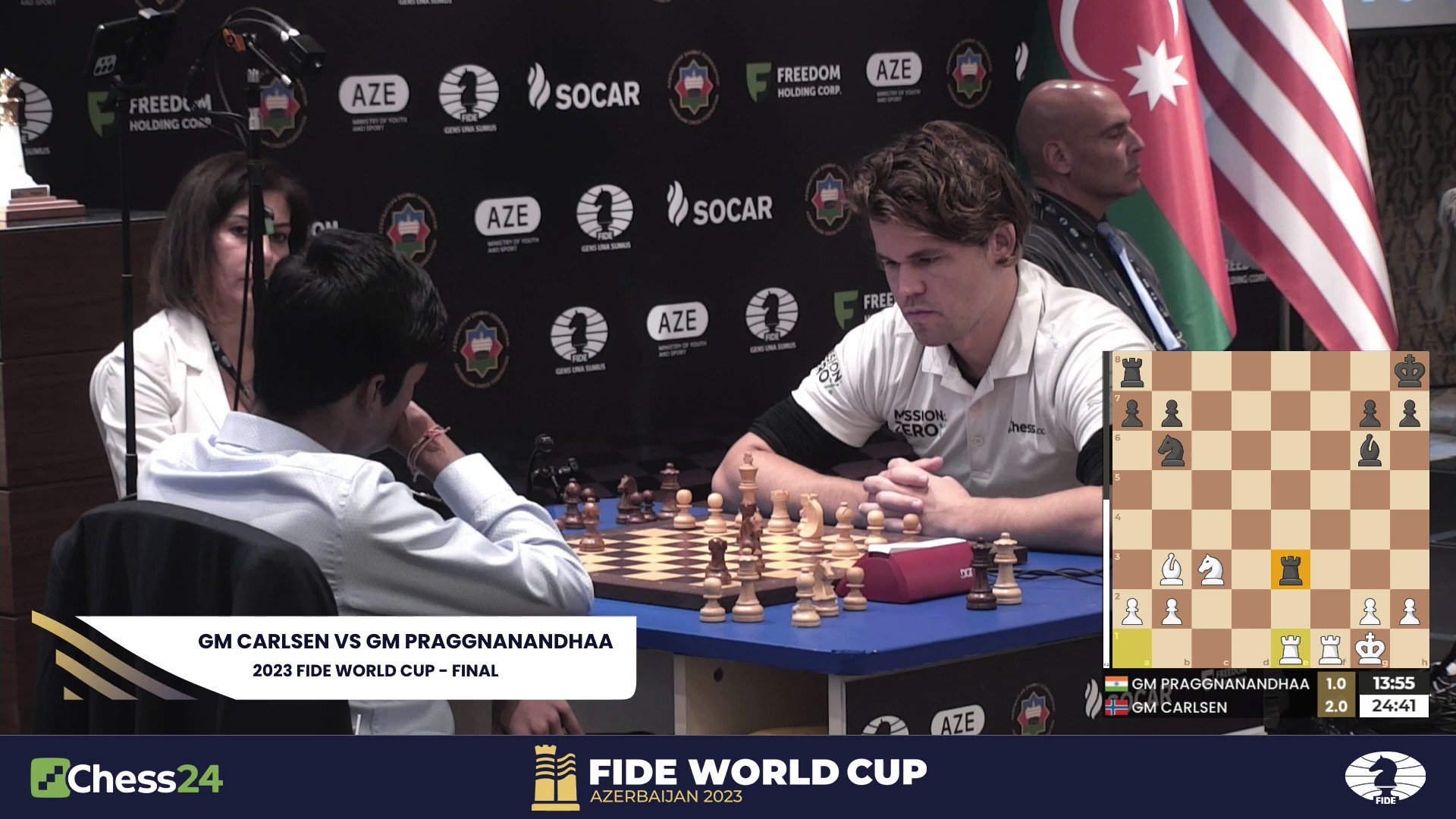 chess24.com on X: The last moments as @MagnusCarlsen wins the 2023  #FIDEWorldCup, the final feather in his cap!  / X