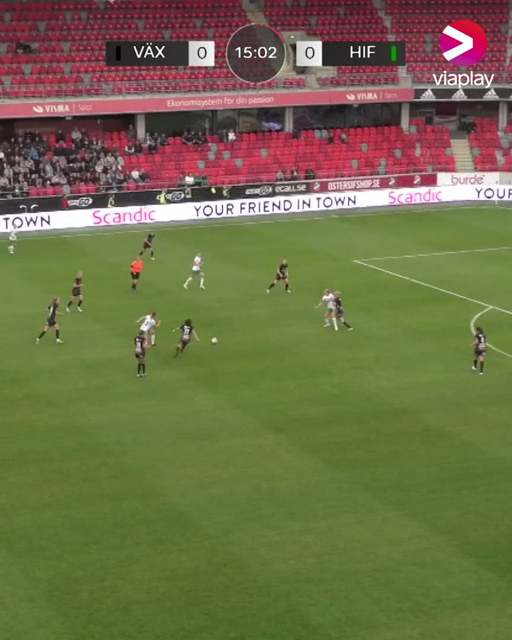 Bronshjälten Janogy öppnar målskyttet för Hammarby mot Växjö 🟢⚽Se återstarten av OBOS Damallsvenskan på Viaplay@hammarbyfotboll