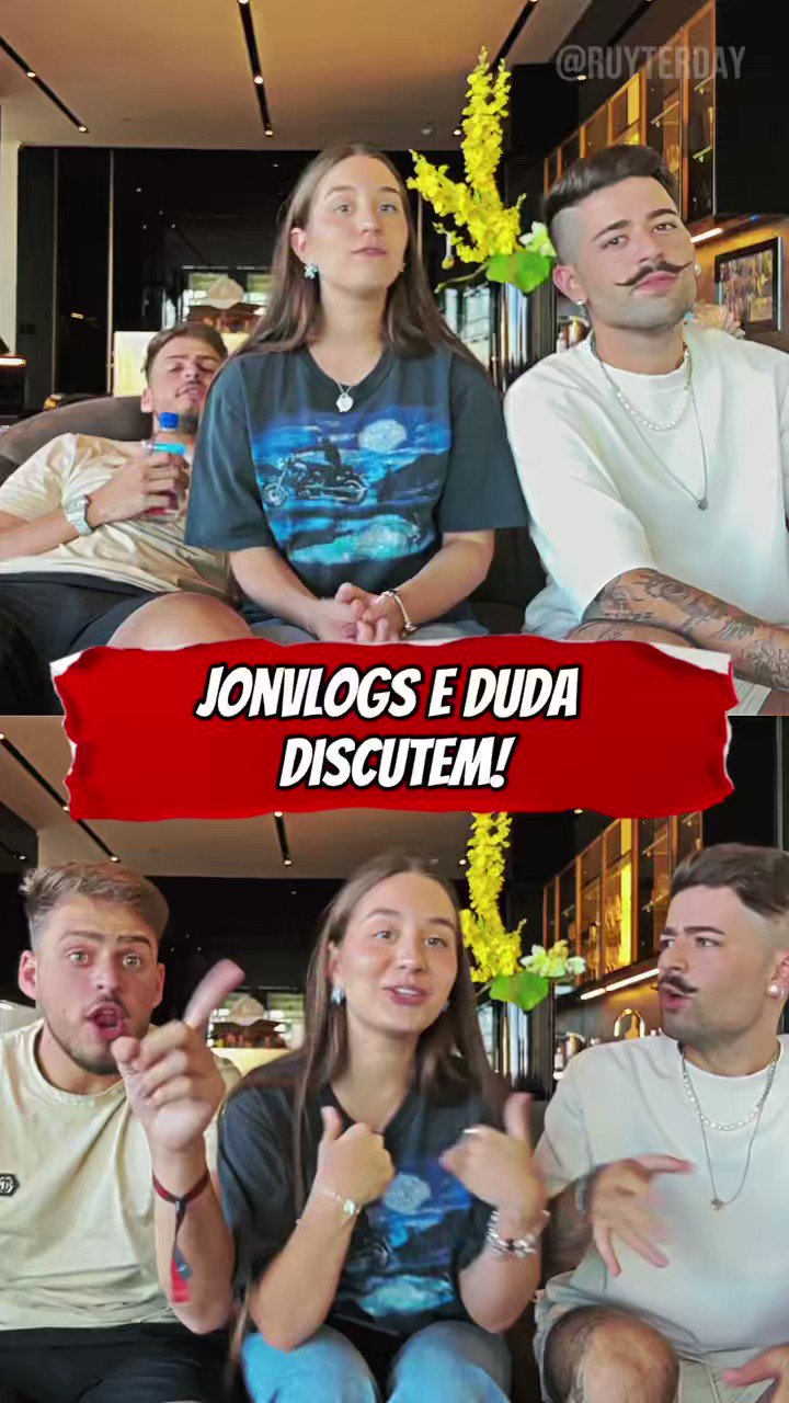 Ruyter Poubel on X: Jonvlogs e Duda Rubert discutem #ruyter #jonvlogs  #dudarubert  / X