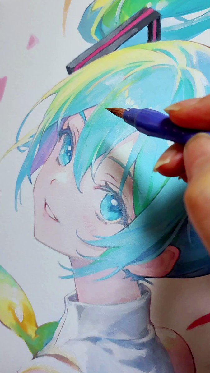 夜*様 アナログイラスト 手描きイラスト 色紙 レッドブラック アナログイラスト 手描き 東方project フランドールスカーレット