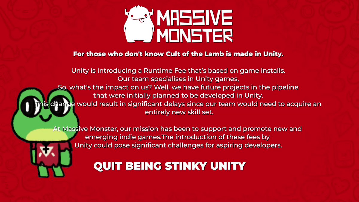 Cult of the Lamb on X: Does this make us the world's biggest cult? From all of us at @MassiveMonsters and especially me, the Twitter dude, thank you for being such an