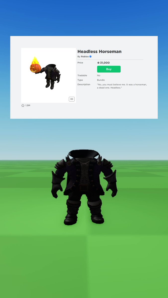 RBXNews on X: Roblox Headless Horseman has been taken off-sale