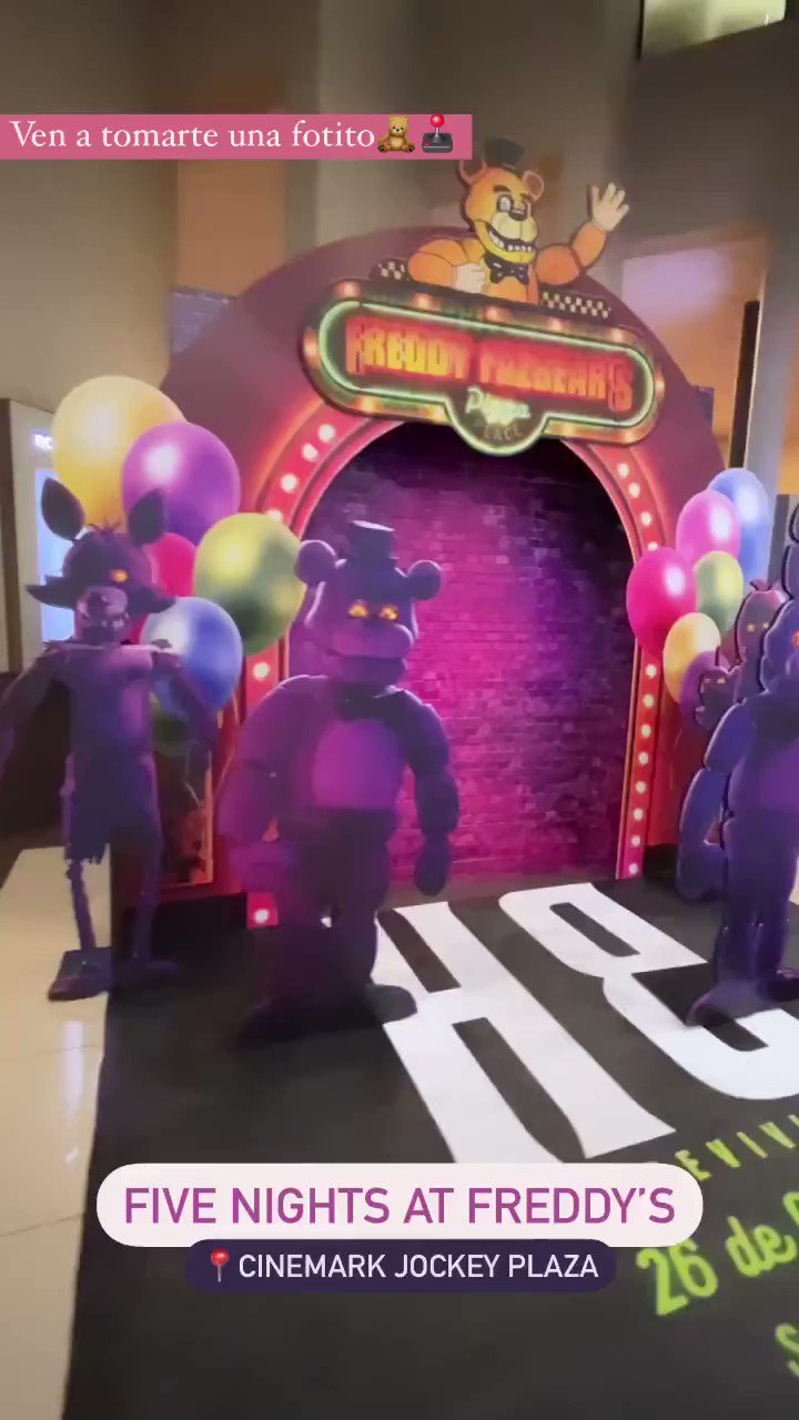 A standee display for Blumhouse's upcoming FNAF Movie as featured in a  Cinemark Theater! 