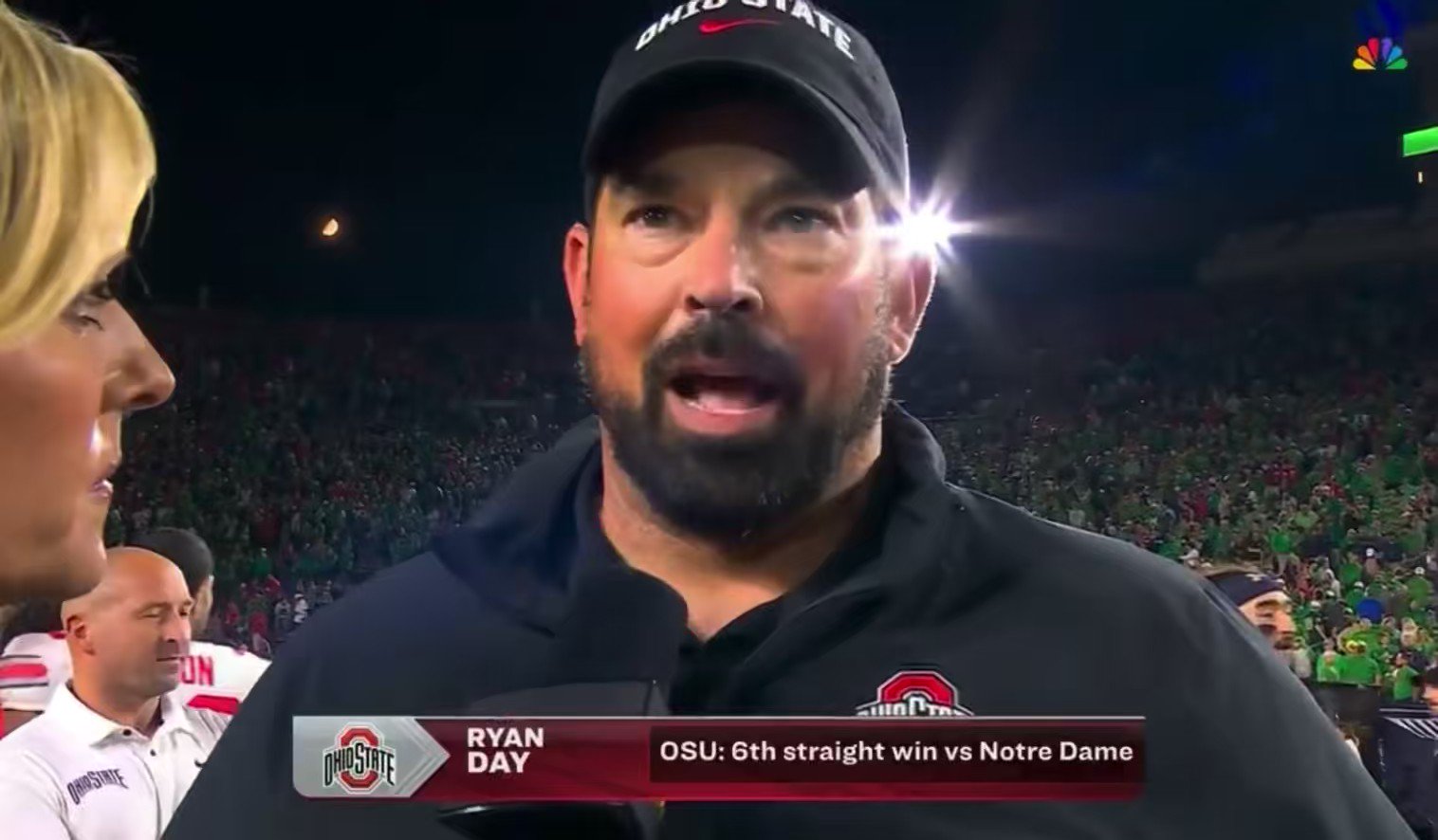 Ari Meirov on X: "Ohio State HC Ryan Day just went OFF on Lou Holtz in his  postgame interview after a walkoff win over Notre Dame.  https://t.co/QHoQwn1AUp" / X